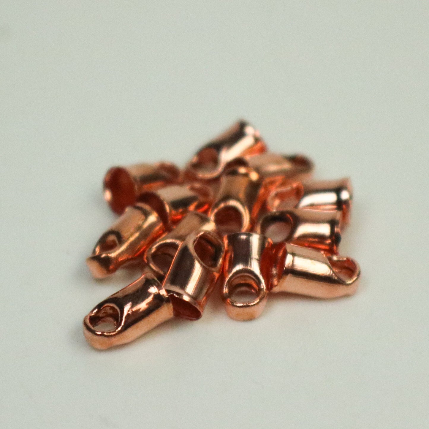 10 pcs of Bright Copper Plated Cord End Tips Cap for 2.8mm Chain / Cord