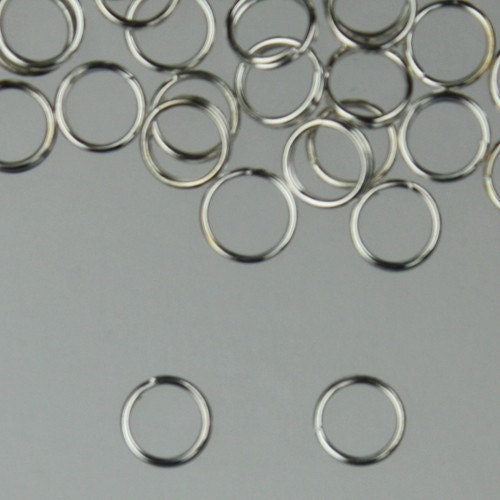 200 pcs of Rhodium Plated Split rings - 5mm