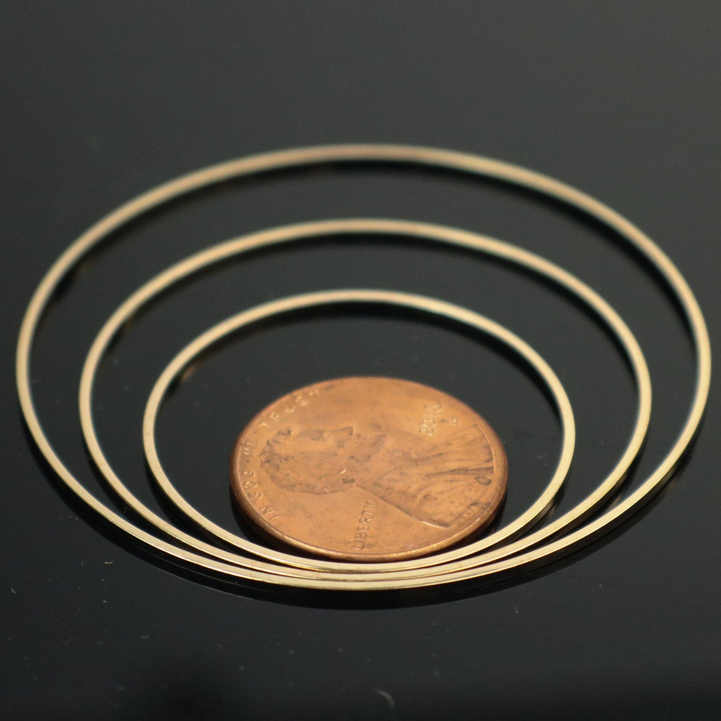 15 pcs of Pinky Gold (Champagne Gold) Plated Ring Circle - 40mm x 1.0mm - Circle Link Connector Closed Jump Rings - ship from California USA