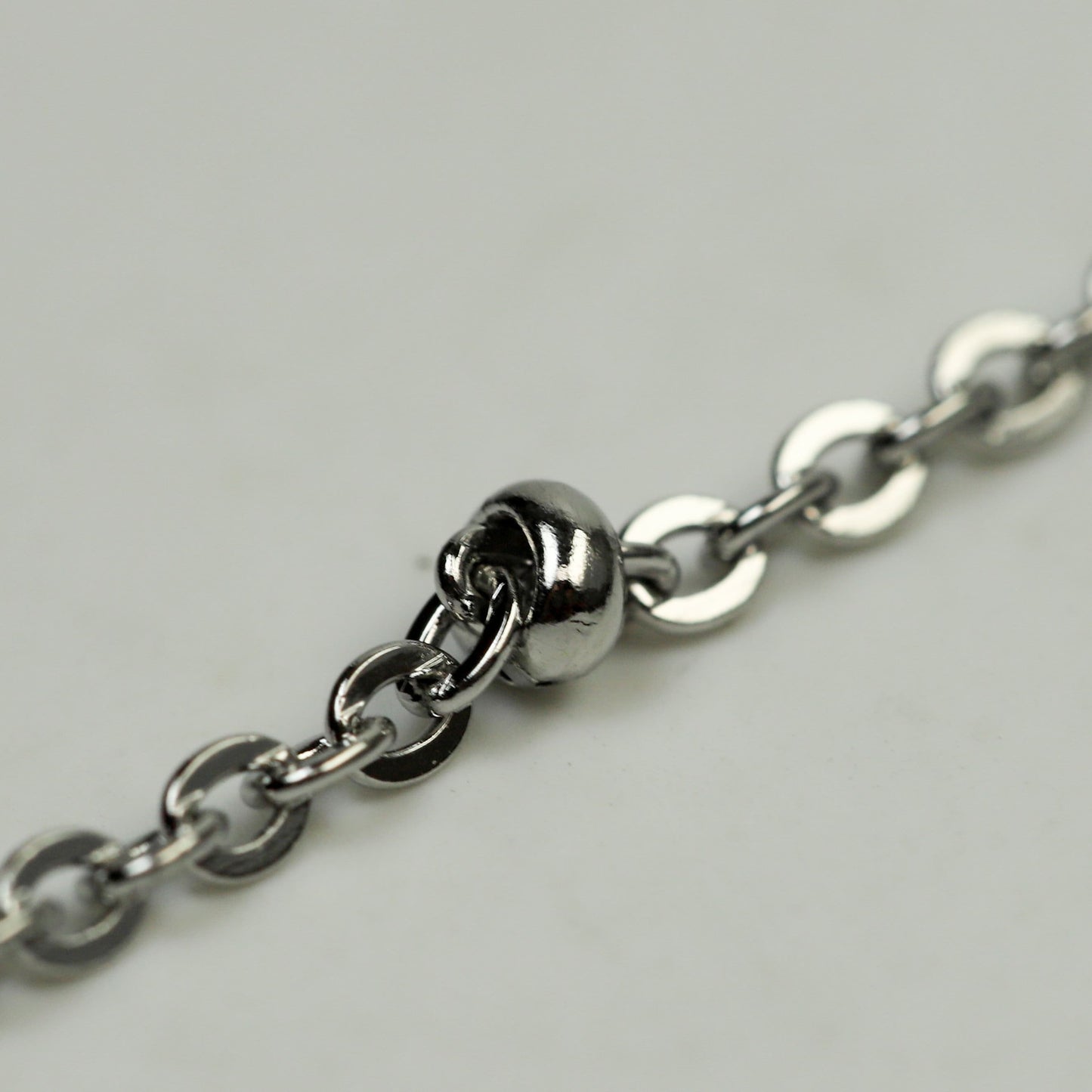 3 Ft Stainless Steel Satellite Chain - Ball Beaded Solder Flat Cable Chain - 3x1.7mm Flat Link - Bulk Wholesale Necklace - ST317FSAT