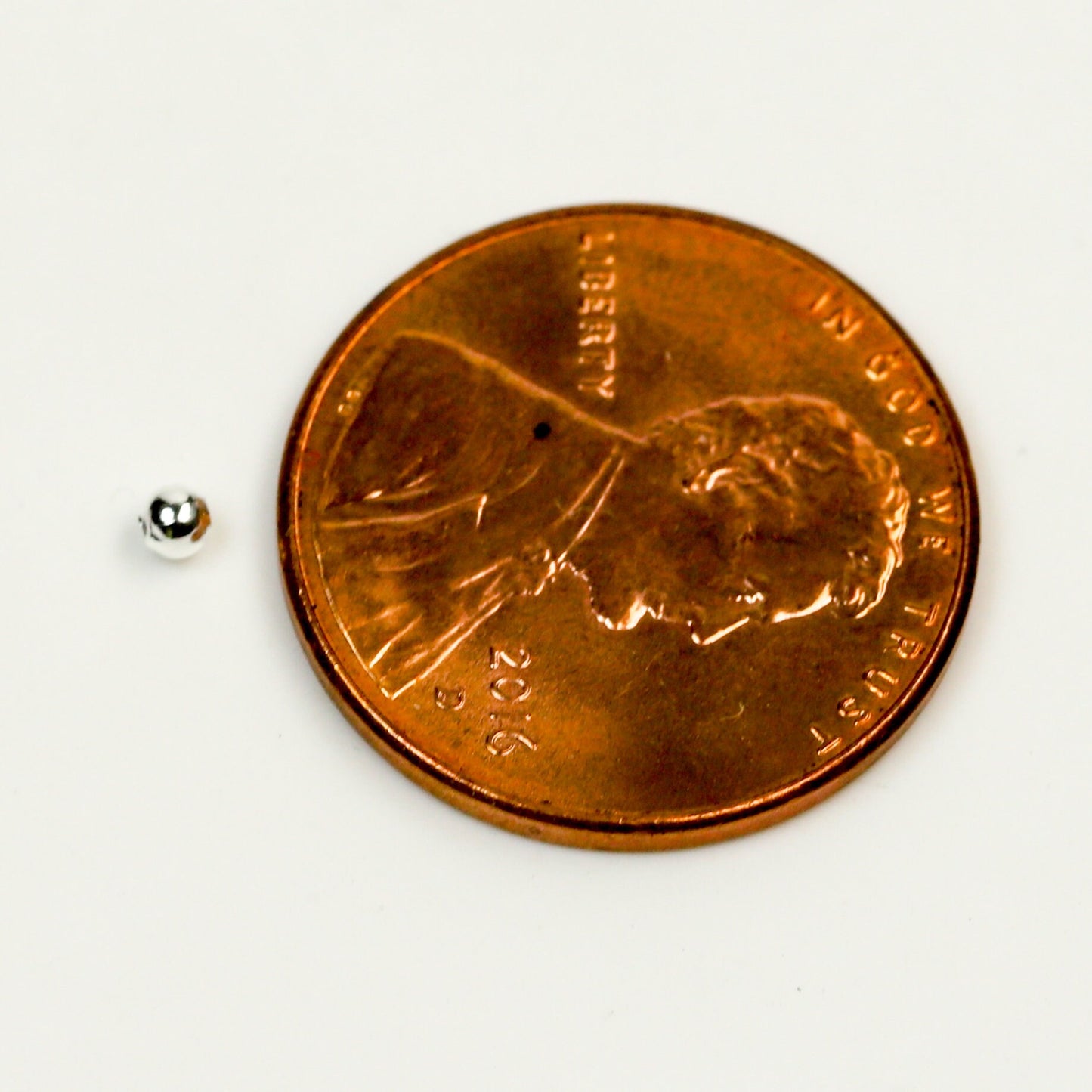 500 pcs Sterling Silver Plated Round Spacer Beads - 2.4mm