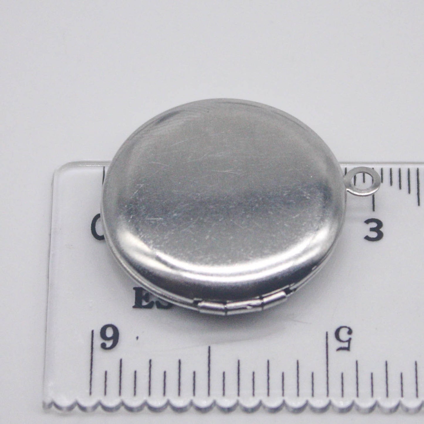 1/5/10/25 pcs STAINLESS STEEL Plain Round High Quality Locket Pendant Charm - 27x31mm 7mm thickness - Ship from California USA
