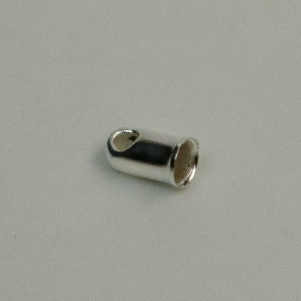 10 pcs of Sterling Silver Plated Cord End Tips Cap for 2mm