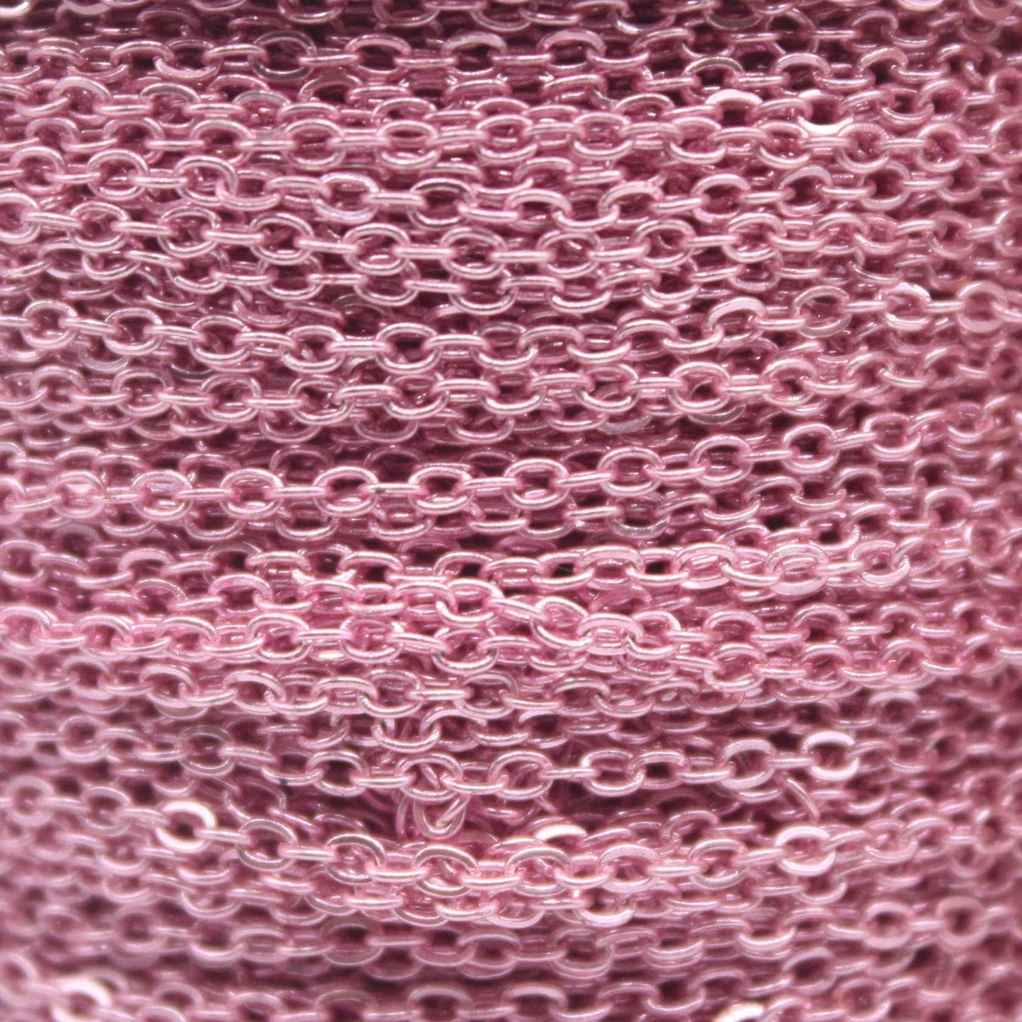300 feet TARNISH Resistant Tarnish FREE Anti Tarnished Pink Copper Plated Flat Cable Chain - 2.4x1.7mm SOLDER - Soldered - AT2417F