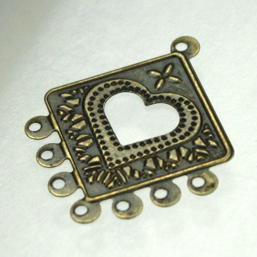 20 pcs of Antique Brass finished filigree drop dangle earring - 30x25mm
