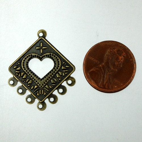 20 pcs of Antique Brass finished filigree drop dangle earring - 30x25mm