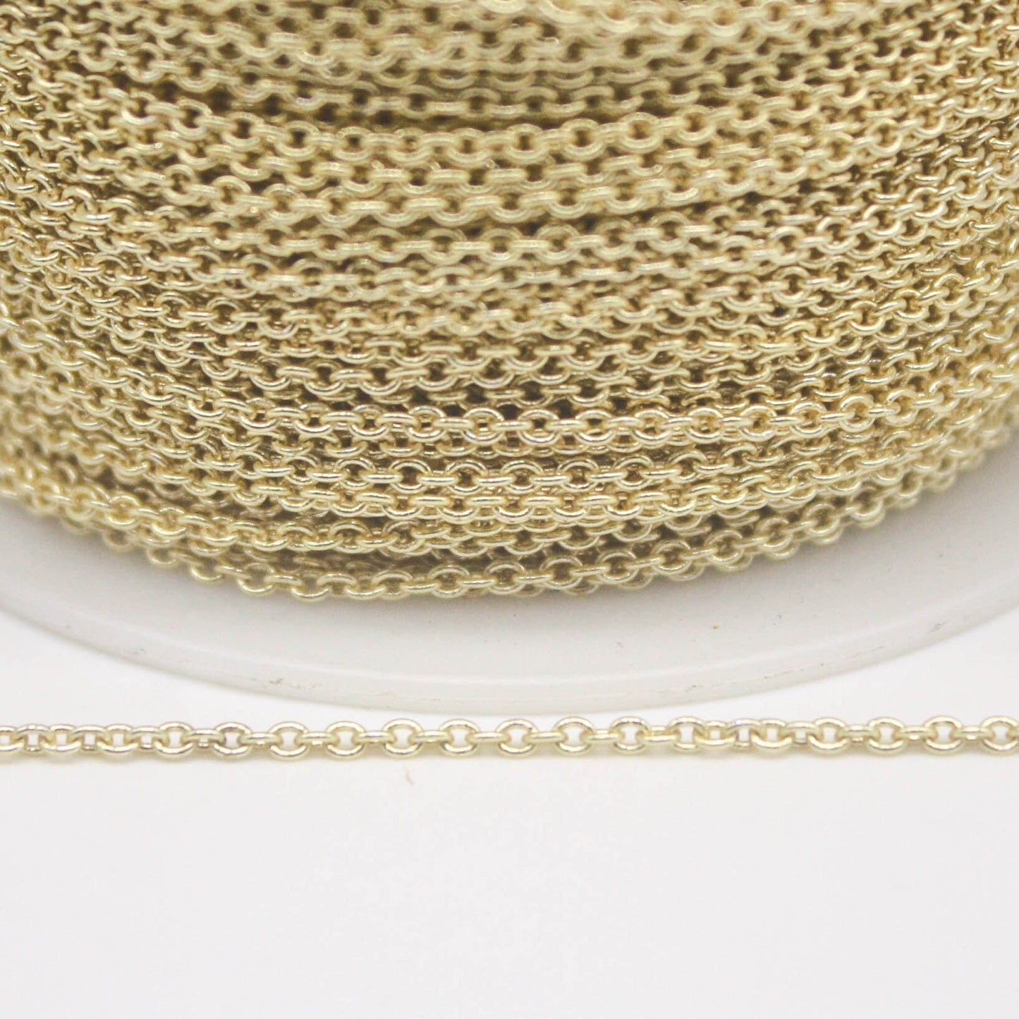 300 feet TARNISH Resistant Tarnish FREE Anti Tarnished 18K Gold Plated Dainty Chain - 1.6x1.4mm SOLDER - Oval Soldered - AT1614S