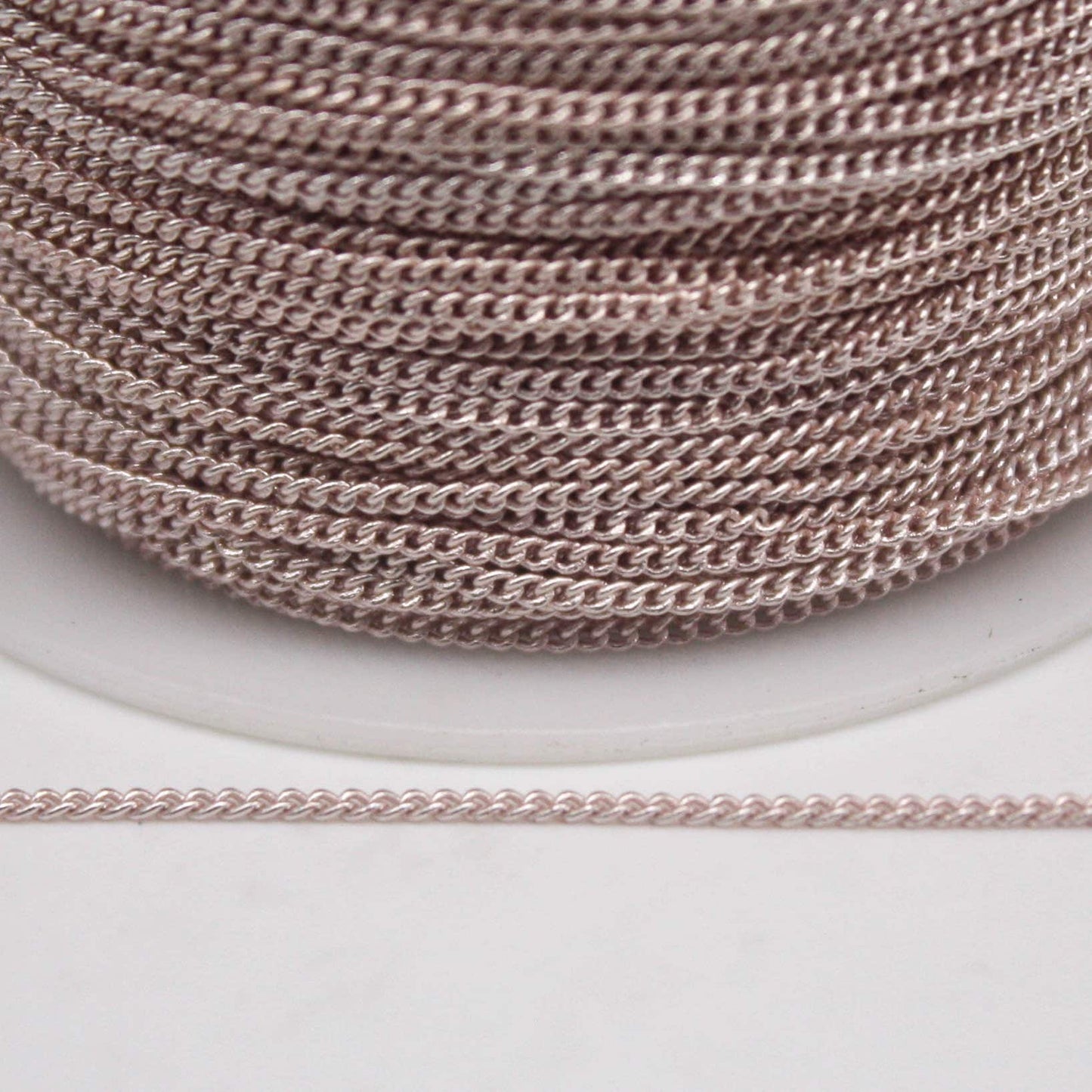 300 Ft Non TARNISH Curb Chain - Rose Gold Plated Micro Tiny Small Curb Chain - 1.3mm SOLDER - Anti Tarnish Free Resistant Chain - AT1.3S