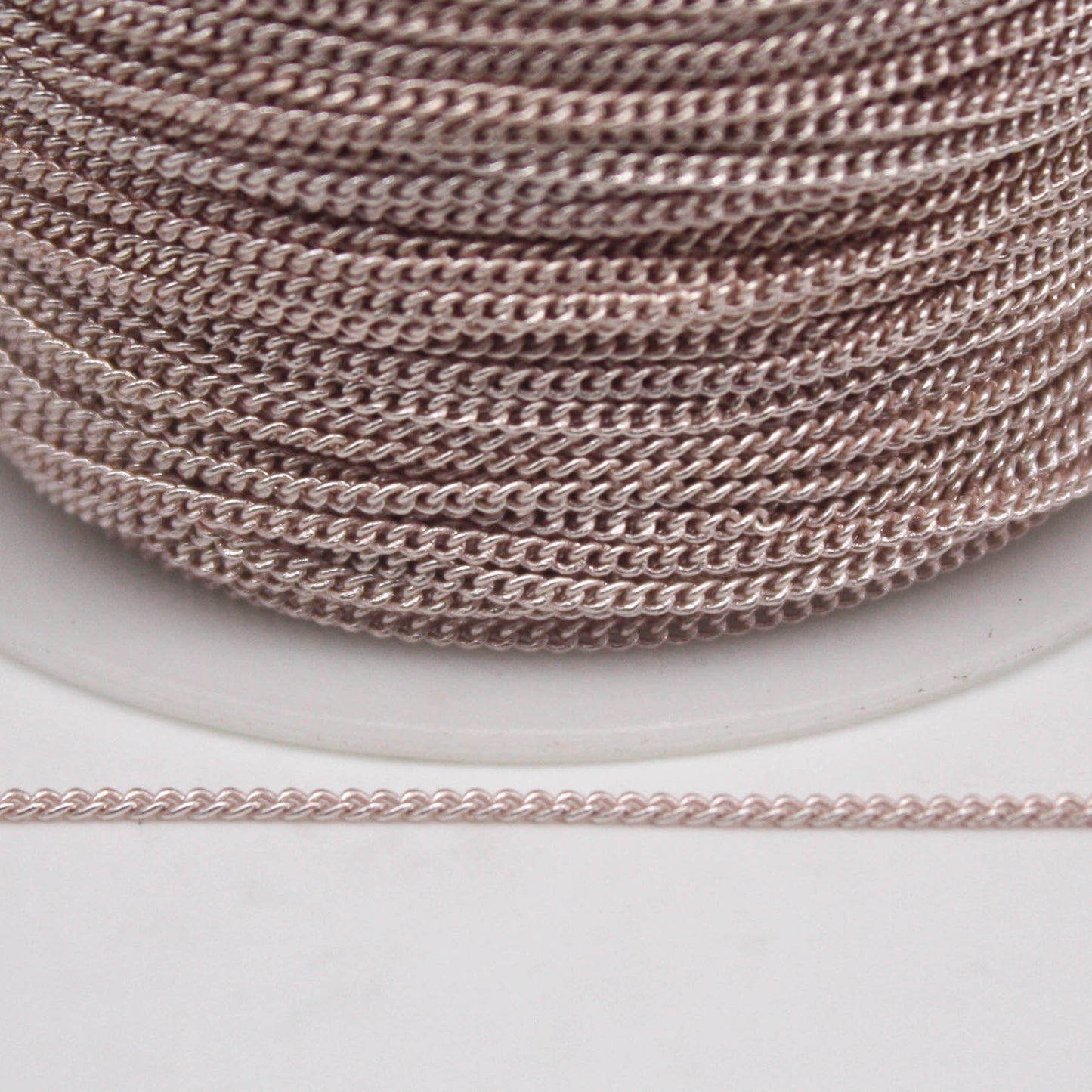 3 Ft Non TARNISH Curb Chain - Rose Gold Plated Micro Tiny Small Curb Chain - 1.3mm SOLDER - Anti Tarnish Free Resistant Chain - AT1.3S