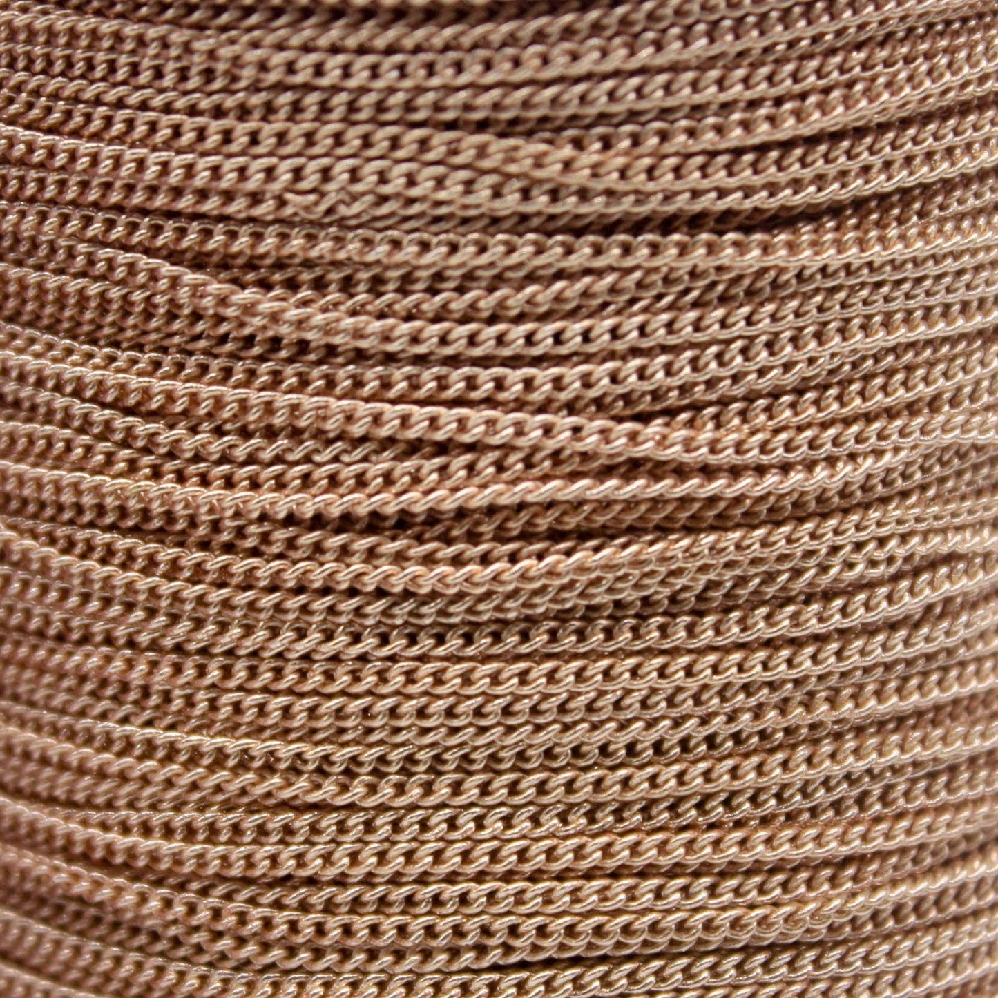 100 Ft Non TARNISH Curb Chain - Champagne Gold Plated Micro Curb Chain - 1.3mm SOLDER - Anti Tarnish Free Resistant Chain - AT1.3S