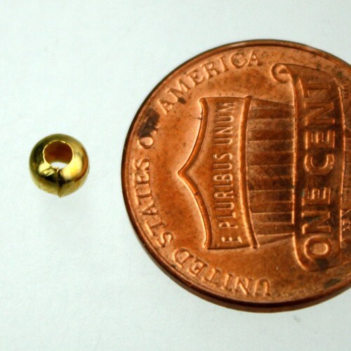 200 pcs of Gold Plated Round Spacer Beads - 4mm