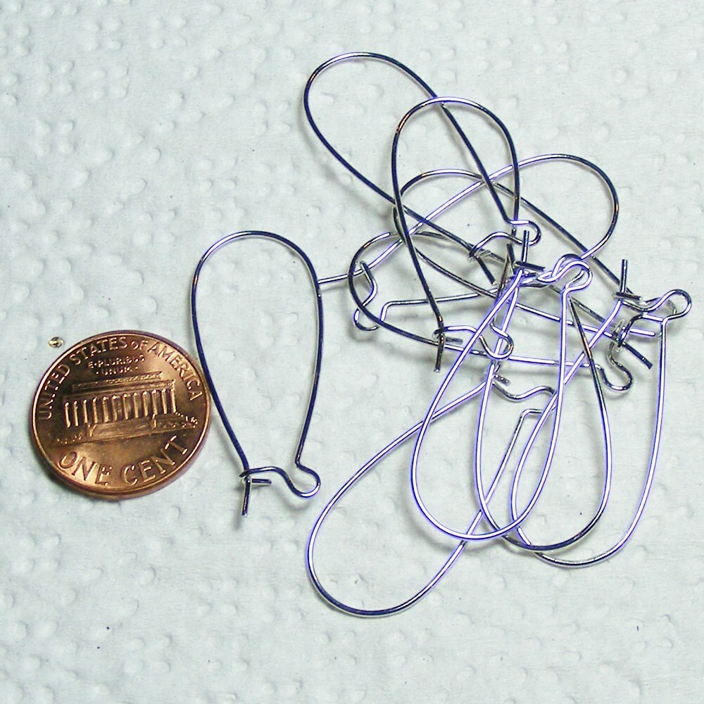 50 pcs of Antique Silver finished Kidney earwire - 33x14mm