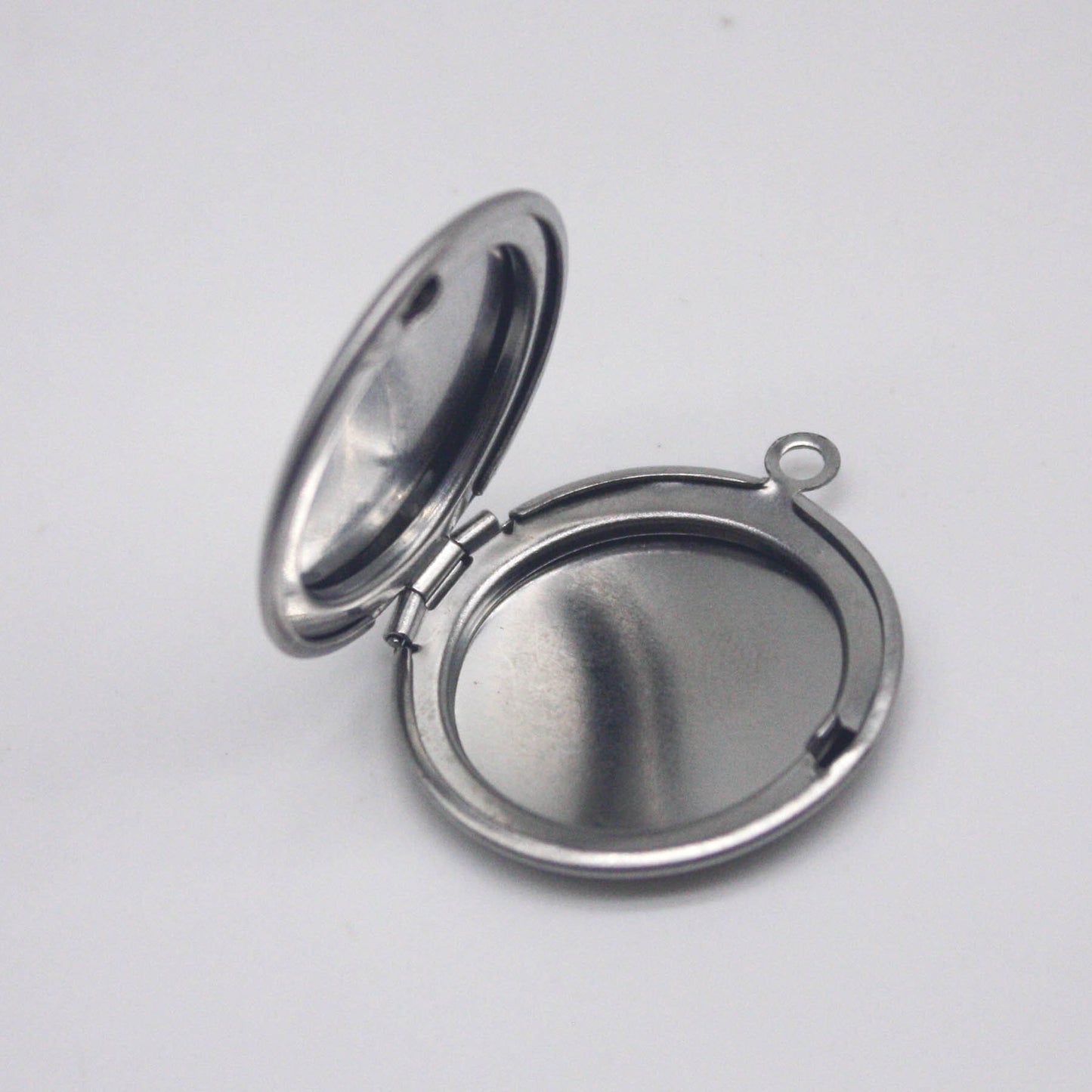 1/5/10/25 pcs STAINLESS STEEL Plain Round High Quality Locket Pendant Charm - 27x31mm 7mm thickness - Ship from California USA