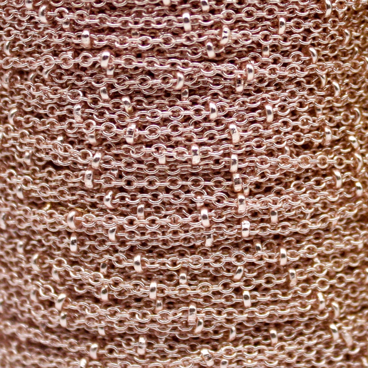 100 feet TARNISH Resistant Free Anti Tarnished SATELLITE Rose Gold Plated Ball Cable Chain - 2.0x1.4mm SOLDER - Soldered Link - AT2014SAT