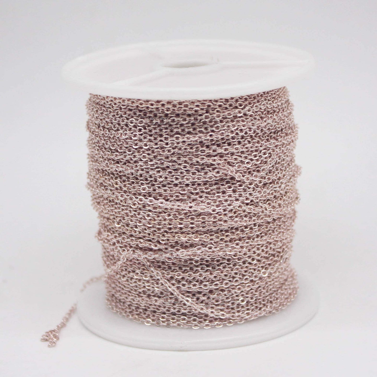 3 feet TARNISH Resistant Tarnish FREE Anti Tarnished Rose Gold Plated Flat Cable Chain - 2.4x1.7mm SOLDER - Soldered Cable - AT2417F