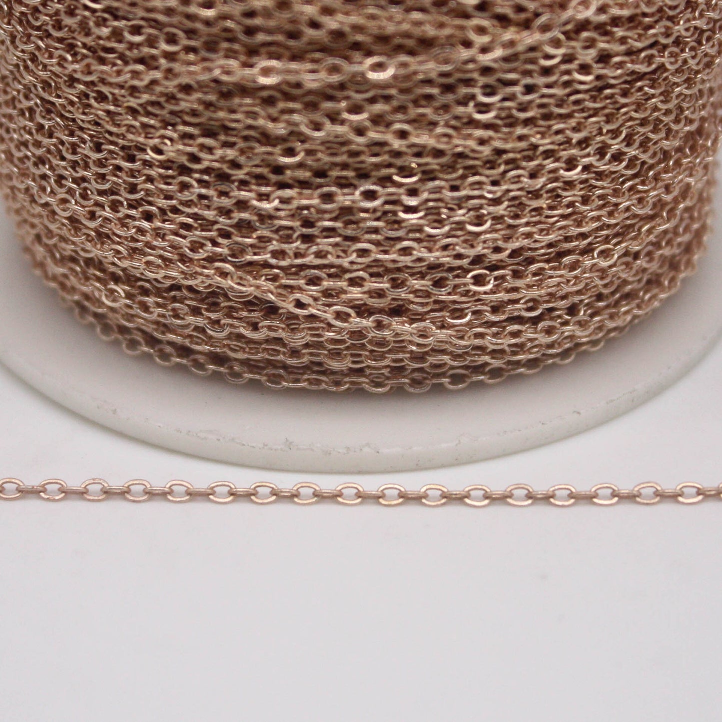32 feet TARNISH Resistant Tarnish FREE Anti Tarnished Champagne Gold Plated Flat Cable Chain - 2.4x1.7mm SOLDER - Soldered - AT2417F