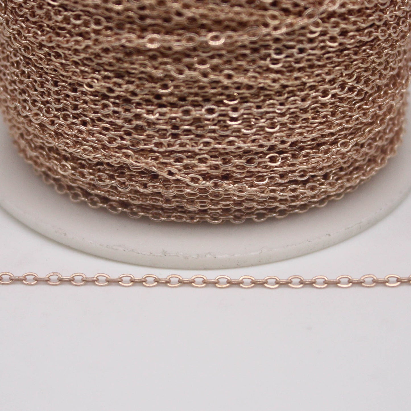 300 feet TARNISH Resistant Tarnish FREE Anti Tarnished Champagne Gold Plated Flat Cable Chain - 2.4x1.7mm SOLDER - Soldered - AT2417F