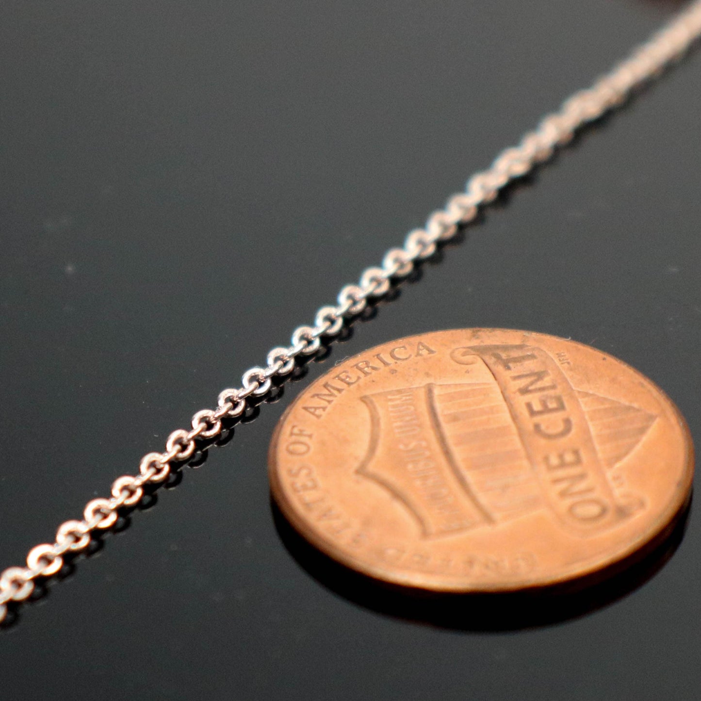 3 feet TARNISH Resistant Tarnish Free Anti Tarnished - ROSE Gold Plated Micro Flat Chain - 2mm 2x1.4mm SOLDER - little Soldered AT214F