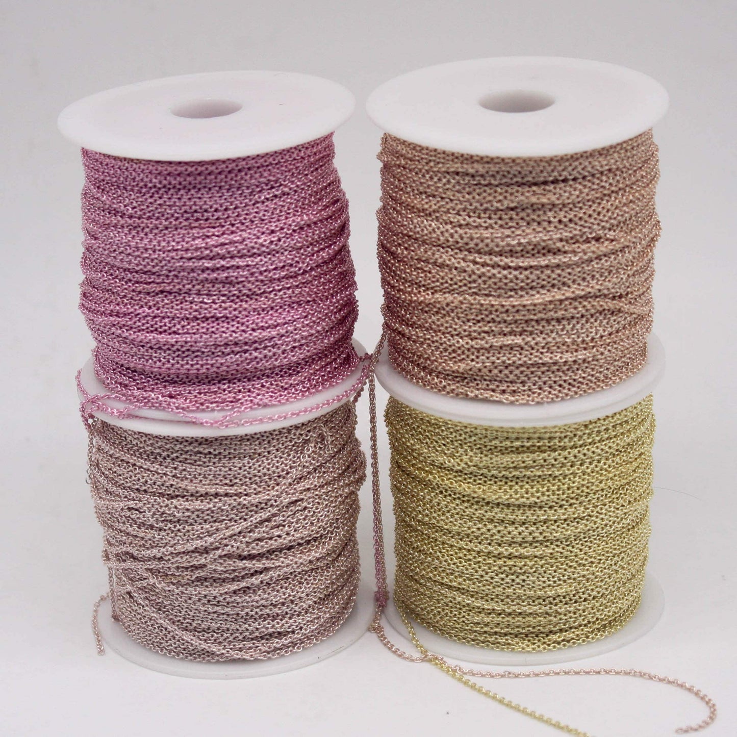 3 feet TARNISH Resistant Tarnish FREE Anti Tarnished Pink Copper Plated Micro Cable Chain - 1.6x1.4mm SOLDER - Oval Small Soldered - AT1614S
