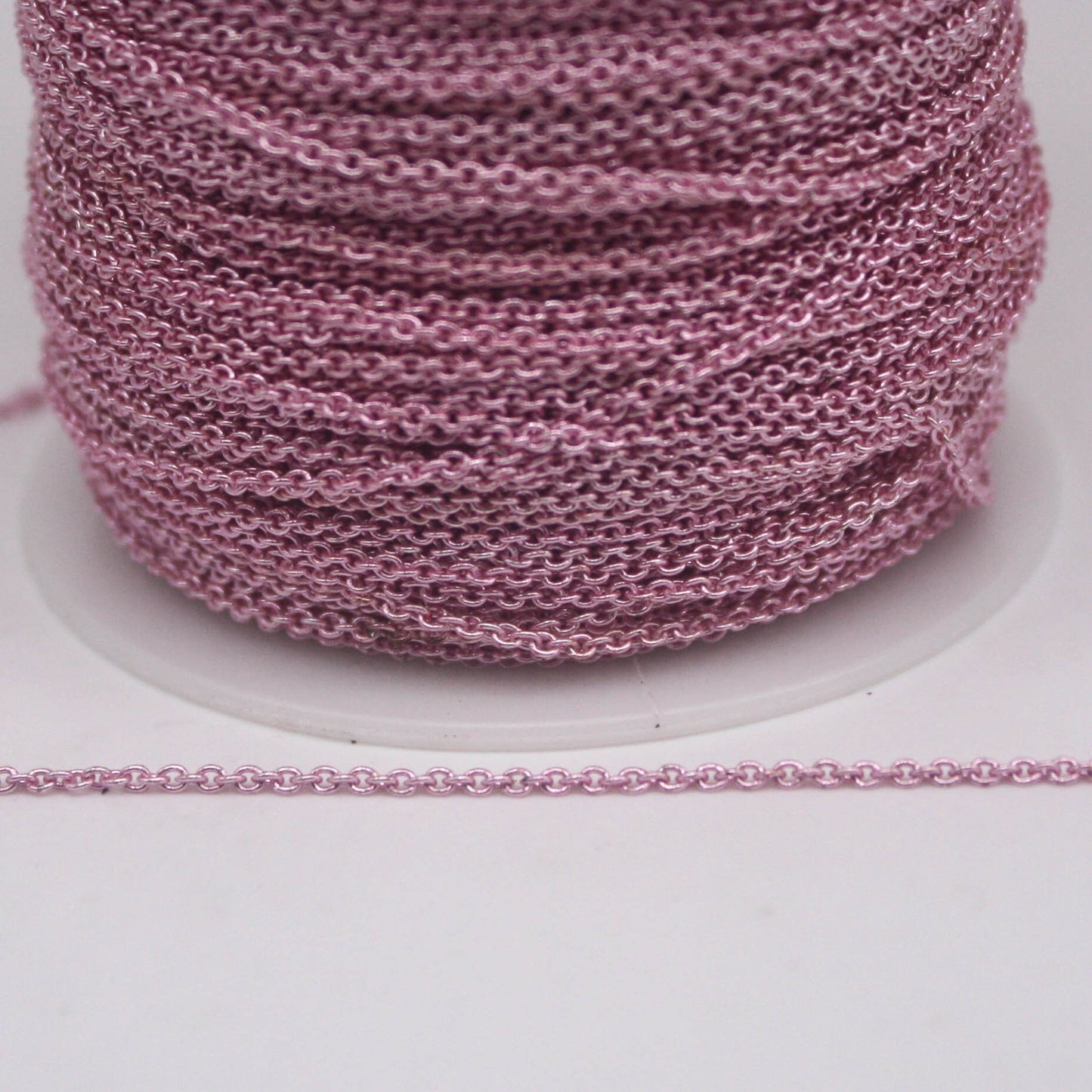 300 feet TARNISH Resistant Tarnish FREE Anti Tarnished Pink Copper Plated Dainty Chain - 1.6x1.4mm SOLDER - Oval Soldered - AT1614S