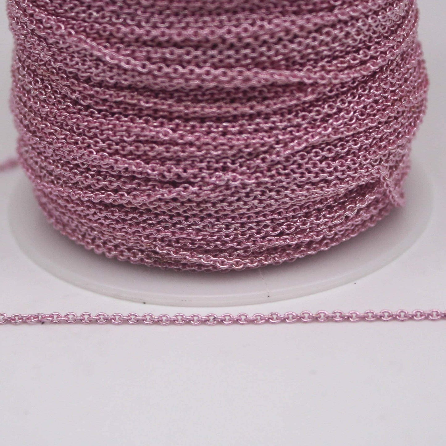 3 feet TARNISH Resistant Tarnish FREE Anti Tarnished Pink Copper Plated Micro Cable Chain - 1.6x1.4mm SOLDER - Oval Small Soldered - AT1614S