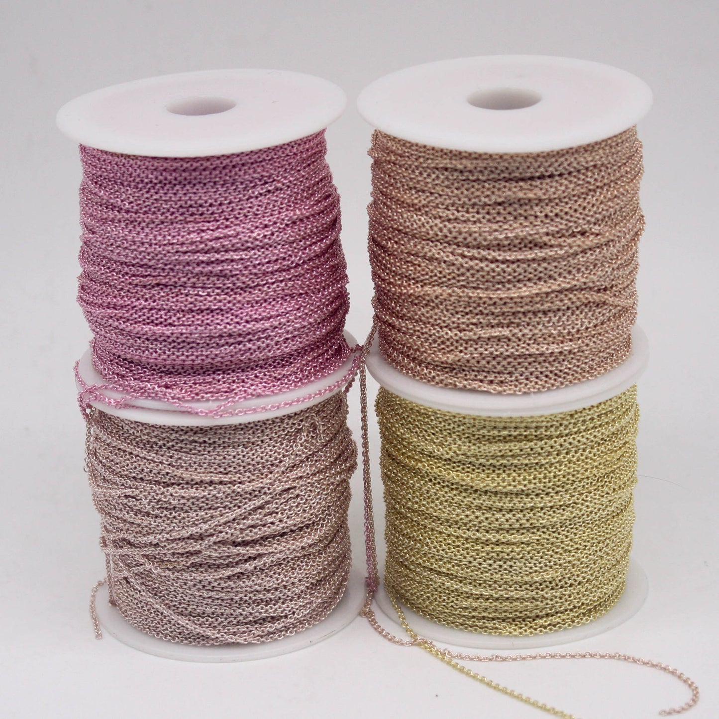 3 feet TARNISH Resistant Tarnish FREE Anti Tarnished Champagne Gold Plated Micro Cable Chain - 1.6x1.4mm SOLDER - Small Soldered - AT1614S