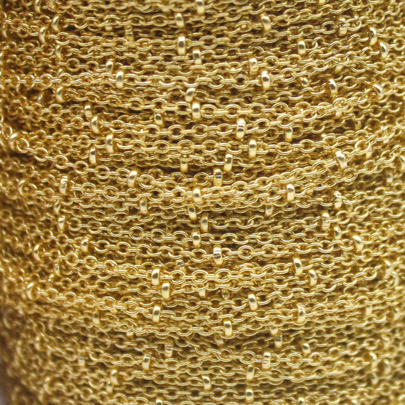 300 feet TARNISH Resistant Free Anti Tarnished SATELLITE 18K Gold Plated Ball Cable Chain - 2.0x1.4mm SOLDER - ATB2014S