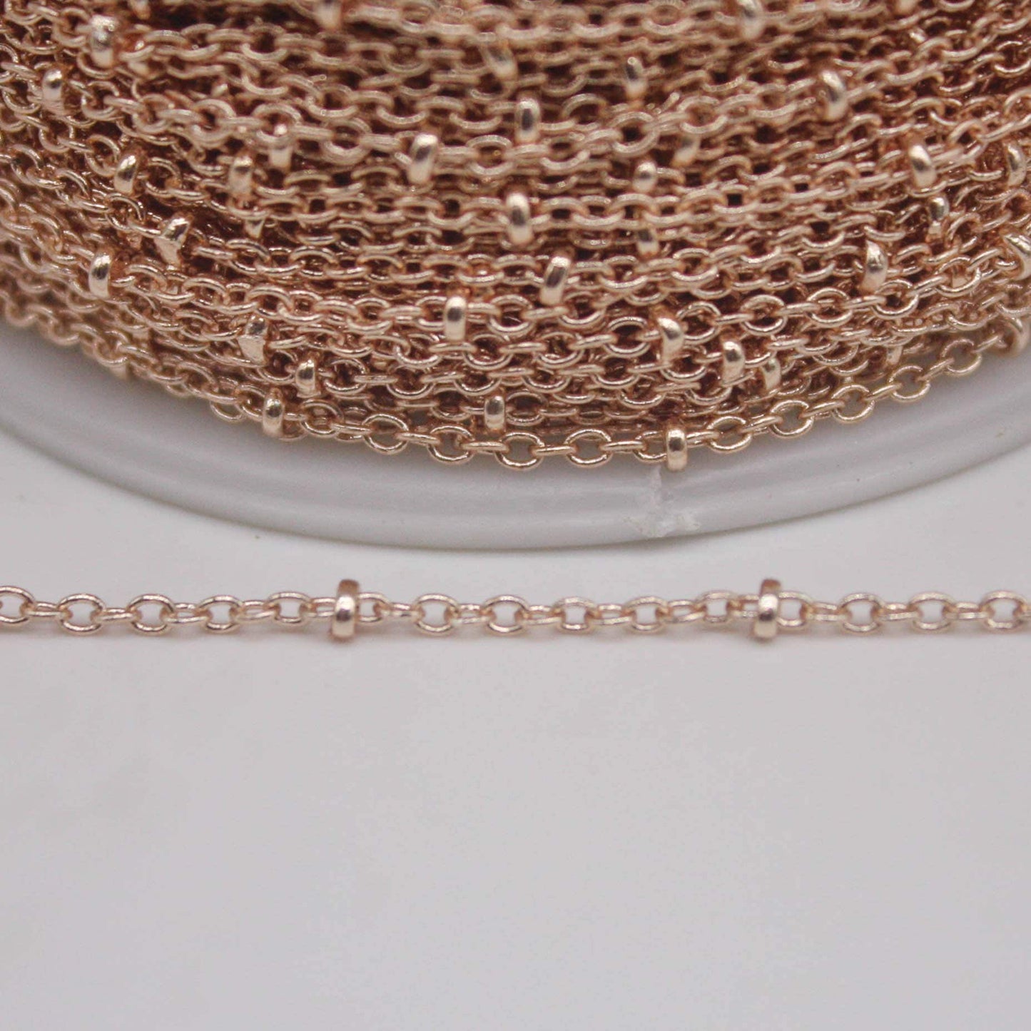 300 feet TARNISH Resistant Free Anti Tarnished SATELLITE Champagne/Pinky Gold Plated Ball Cable Chain - 2.0x1.4mm SOLDER - AT2014SAT