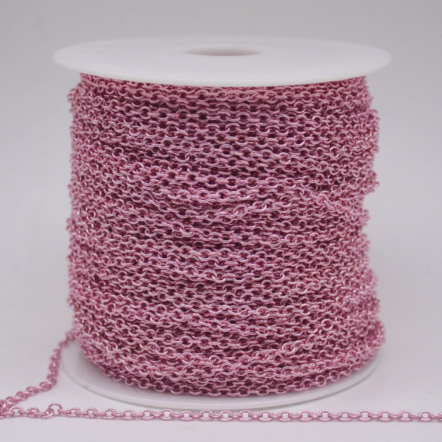 100 Ft Non Tarnish Big Chunky Cable Chain - Pink Copper Plated Round Cable Chain Sturdy SOLDERED Heavy Chain 4X5mm 22 Gauge 22G - AT450S