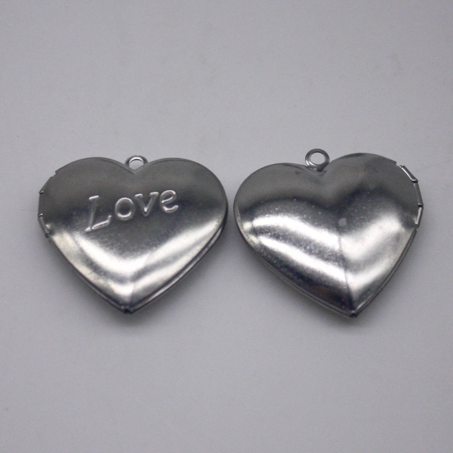 1/5/10/25 pcs STAINLESS STEEL "Love" Heart Locket Pendant Charm - 29x29mm 6.8mm thickness - Pendant Charm - Ship from California USA