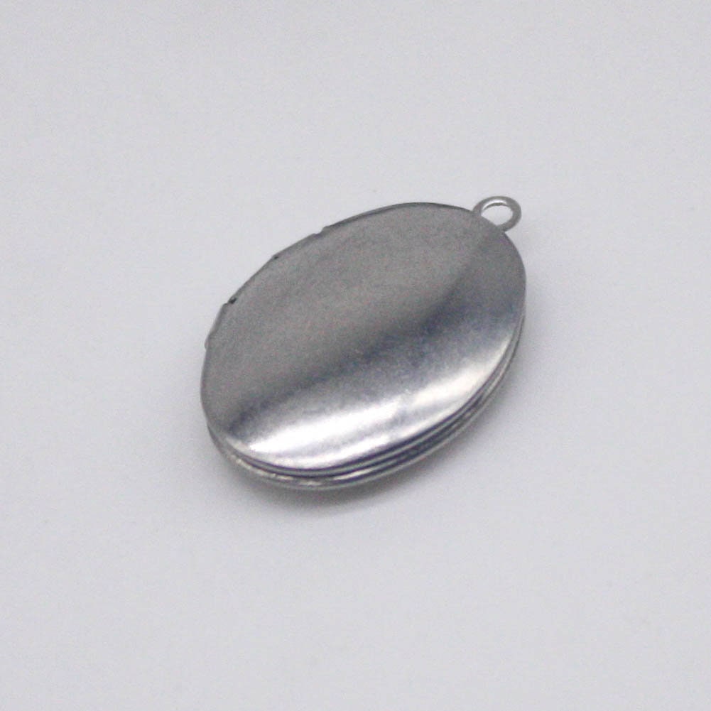 1/5/10/25 pcs STAINLESS STEEL Plain Oval Locket Pendant Charm - 16x24mm 5mm thickness - Pendant Charm - Ship from California USA