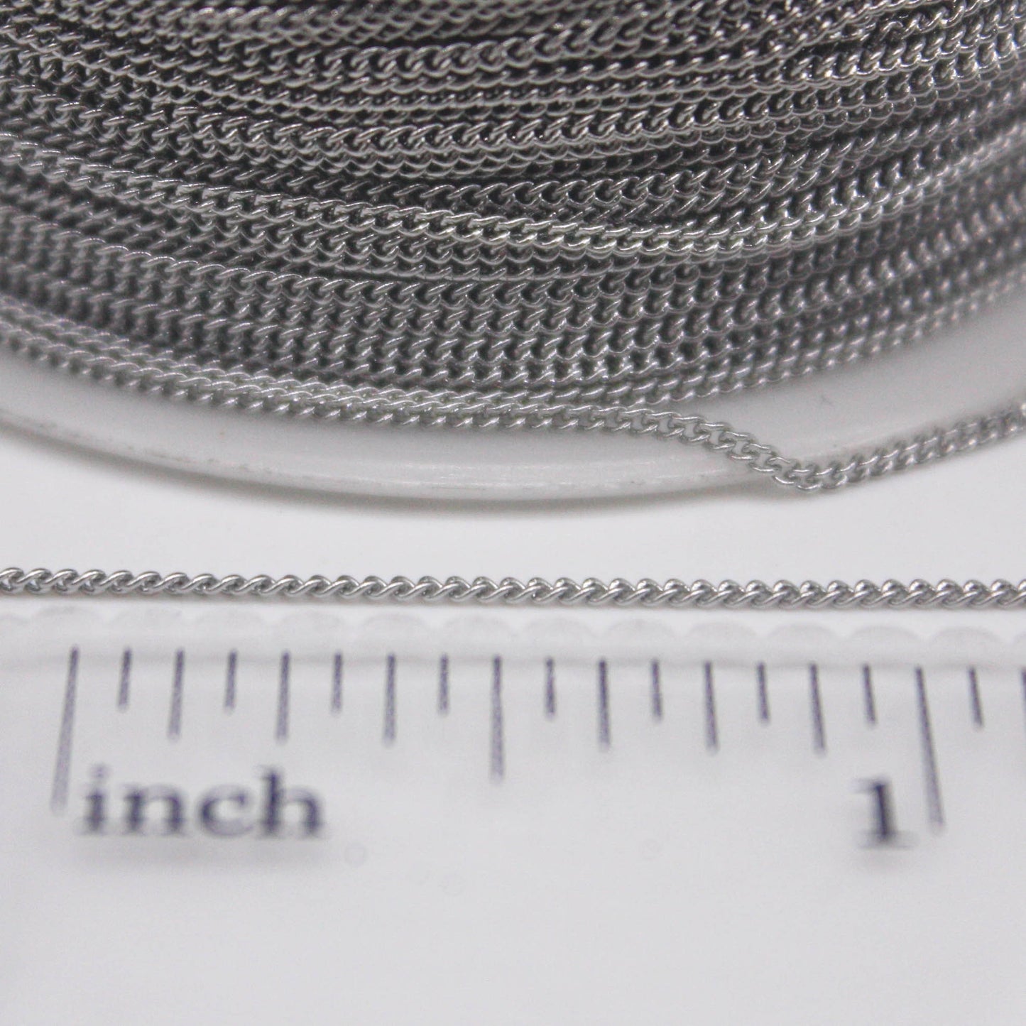 300 feet Stainless Steel SOLDERED MICRO Tiny Curb chain - 1.0mm Width Soldered Link Surgical Stainless Steel 316L Sturdy tiny curb chain