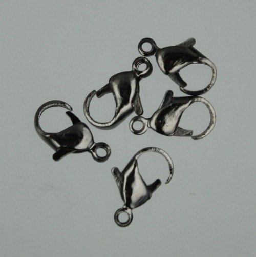 100 pcs of Gunmetal over iron lobster claw clasp 12mm - LOB12I