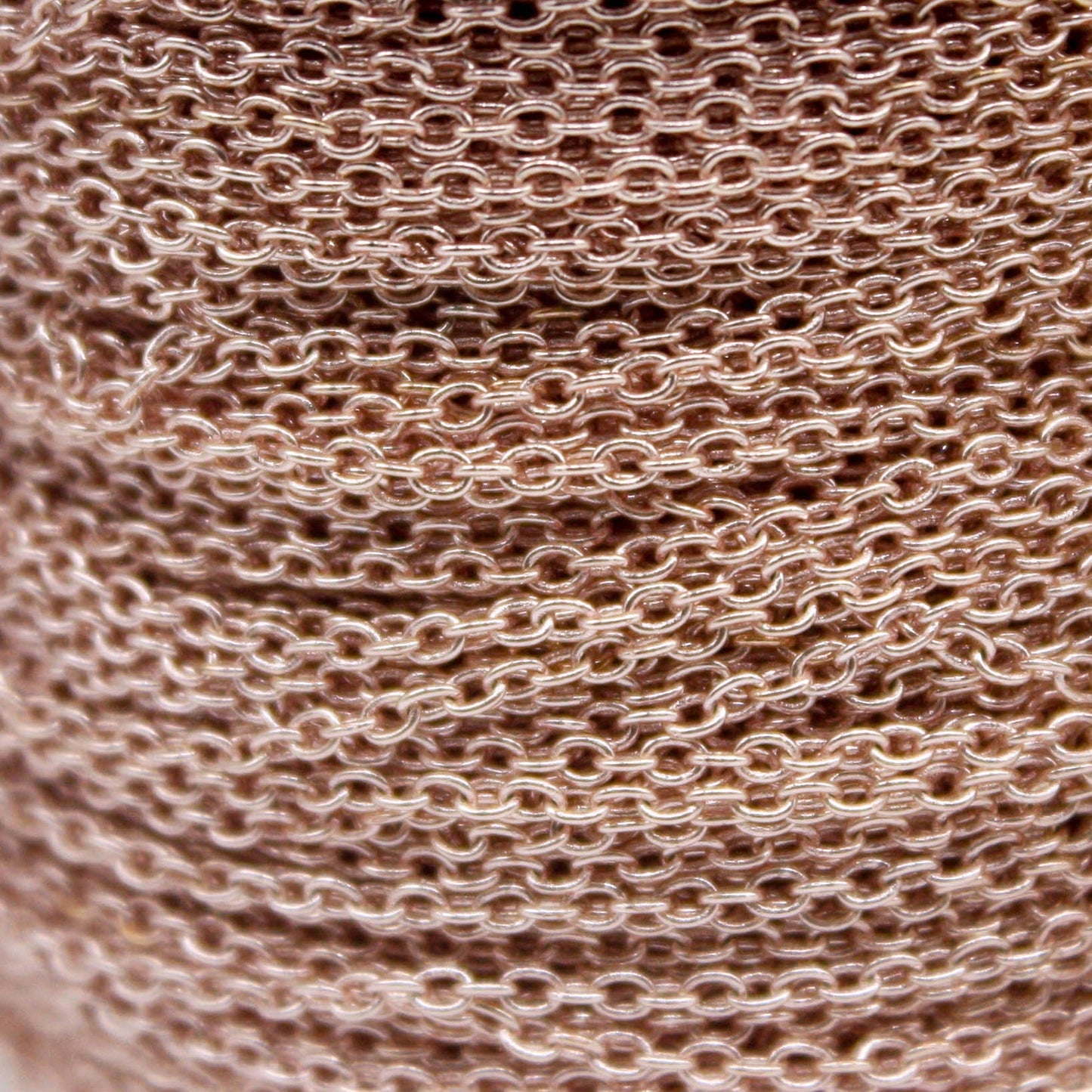 100 Ft. Non Tarnish Soldered Cable Chain - Rose Gold Plated Plain Cable Chain - 2.0x1.4mm Anti Tarnish Free Resistant Cable Chain - AT2014S
