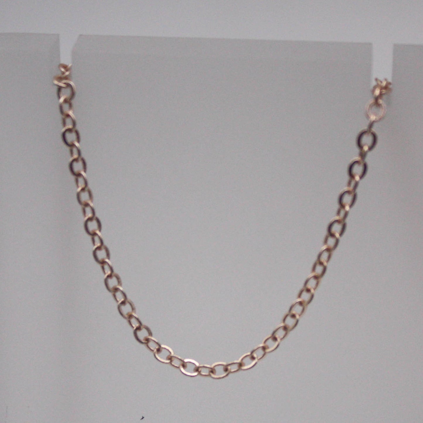 3 Ft. Non Tarnish Soldered Cable Chain - Champagne (Pinky) Gold Plated Plain Cable Chain - 2.0x1.4mm SOLDER - Soldered Link - AT2014S