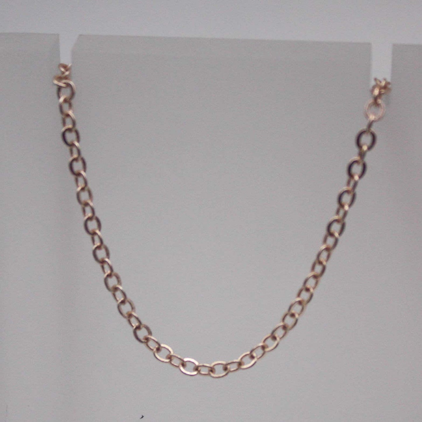 100 Ft. Non Tarnish Soldered Cable Chain - Champagne (Pinky) Gold Plated Plain Cable Chain - 2.0x1.4mm SOLDER - Soldered Link - AT2014S