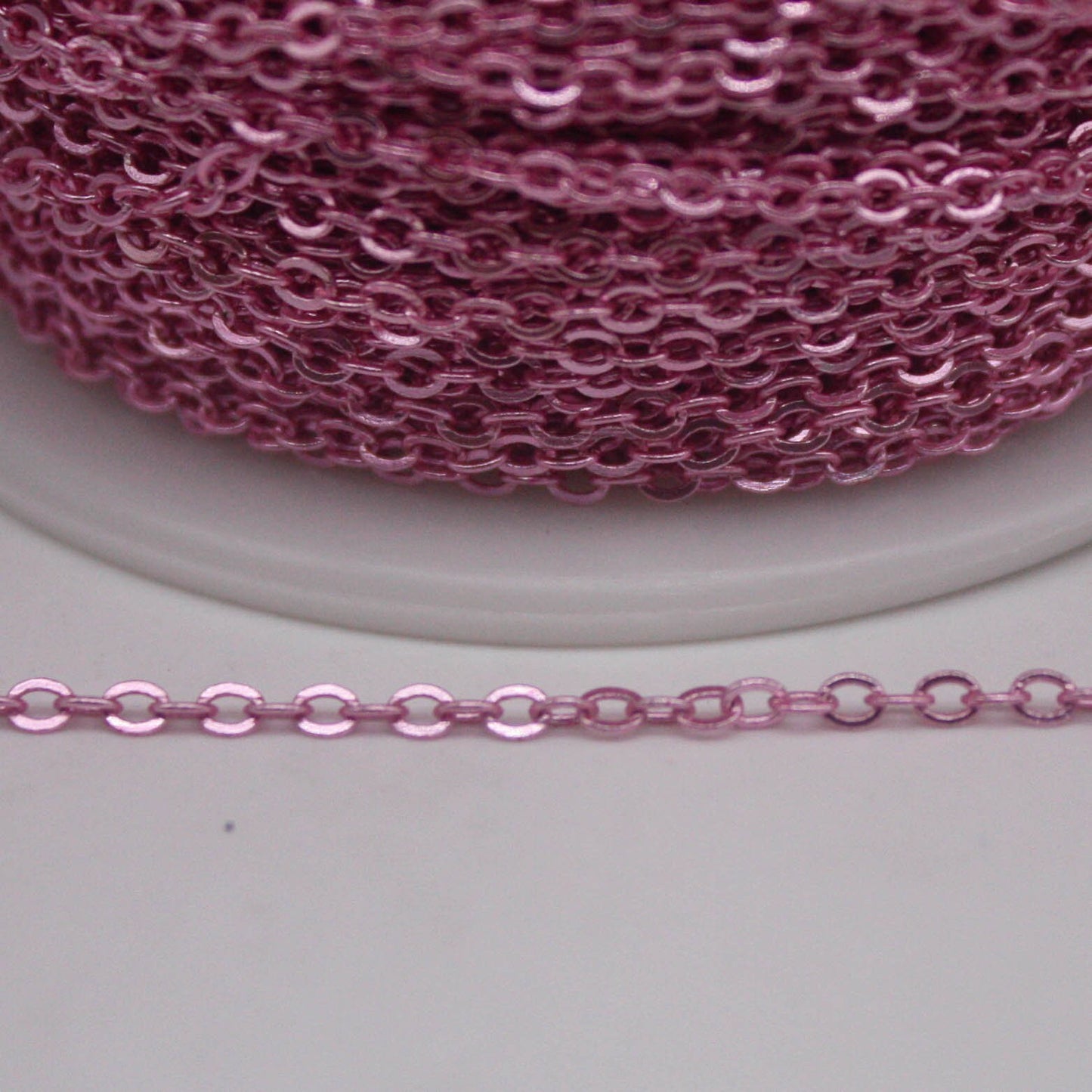 NEWnew 3 feet TARNISH Resistant Tarnish FREE Anti Tarnished Pink Copper Micro Flat Chain - 3x1.7mm SOLDER - little Oval Small Soldered