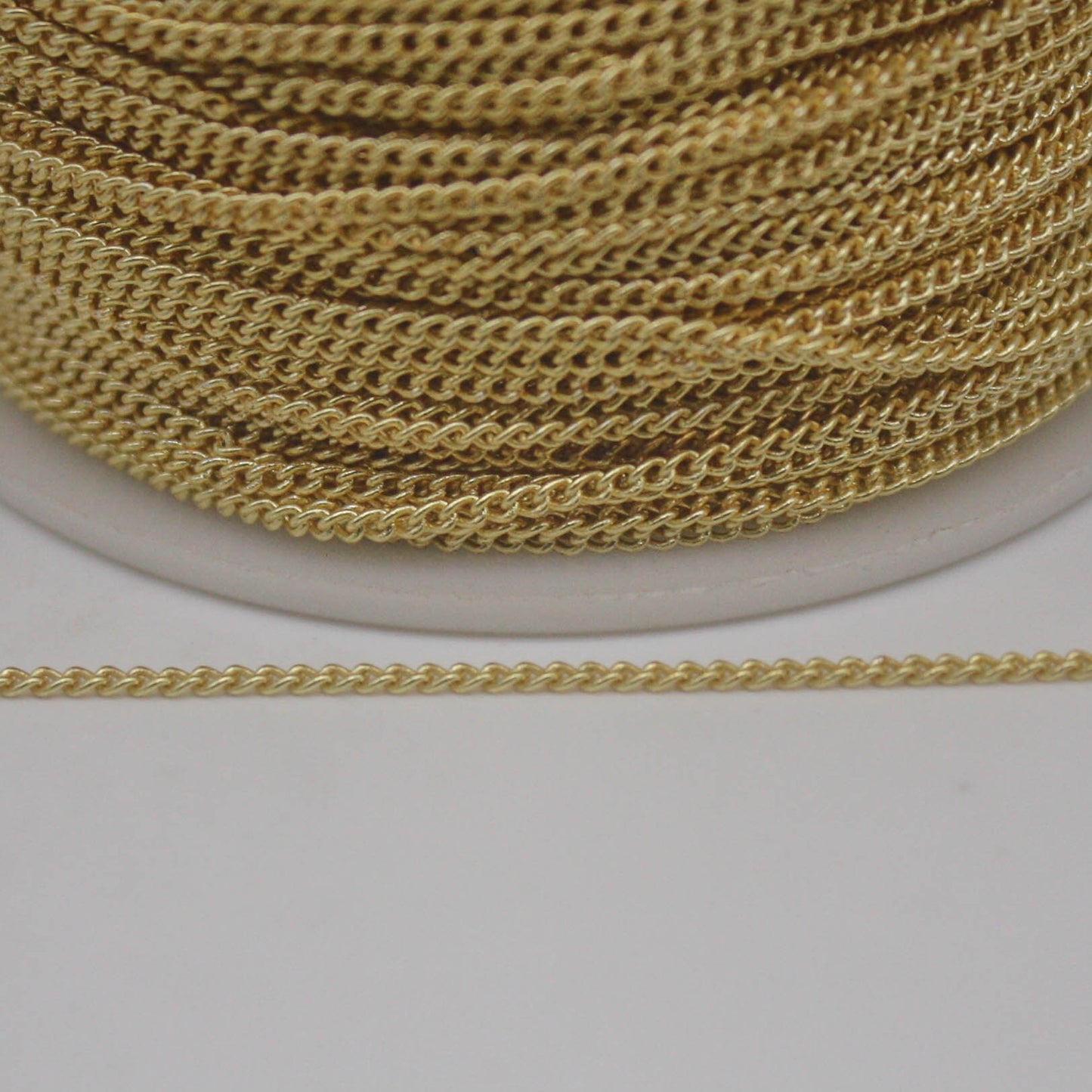 10 Ft Non Tarnish Curb Chain - 18K Gold Plated Solder Curb Chain - 1.6mm Link - Anti Tarnish Free Resistant Curb Chain - AT1.6S