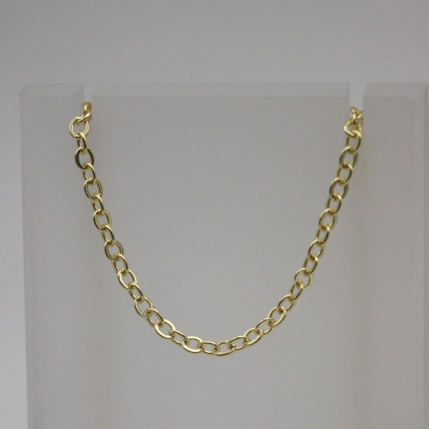 10 Ft Non Tarnish Flat Cable Chain Bulk - 18K Gold Plated Flat Cable Chain - 3.4x2.8mm SOLDERED Link - Anti Tarnish Free Resistant - AT3428F