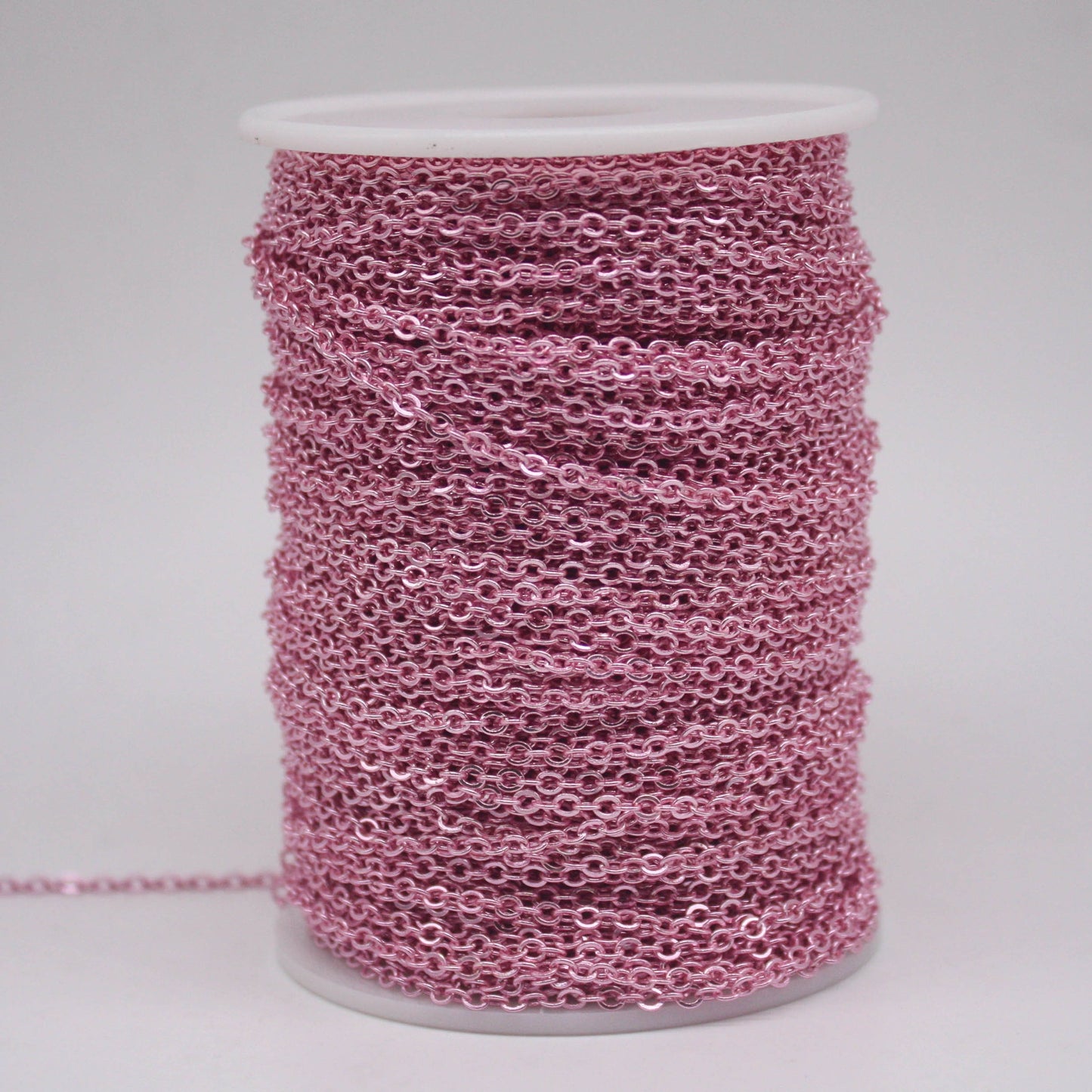 32 Ft Non Tarnish Flat Cable Chain Bulk - Pink Copper Plated Flat Cable Chain - 3.4x2.8mm SOLDERED Link - Anti Tarnish Free - AT3428F