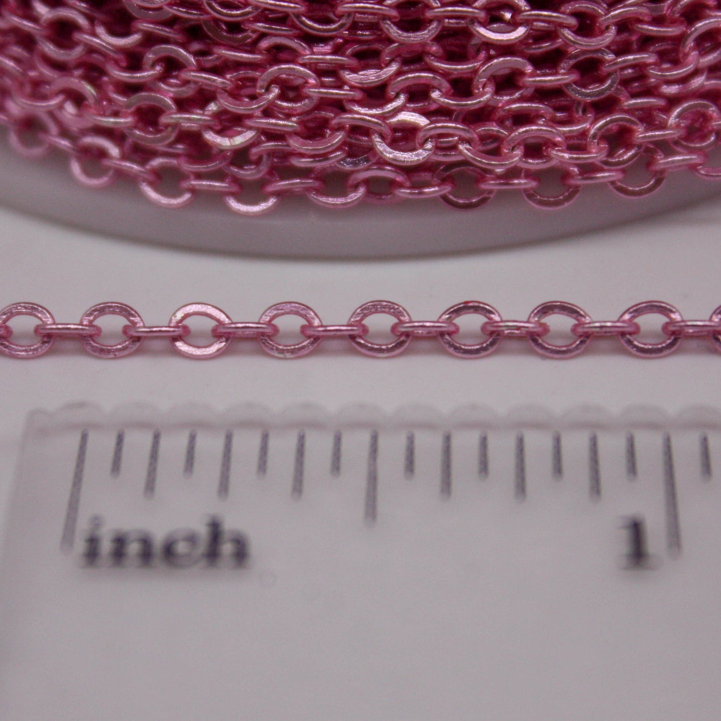 32 Ft Non Tarnish Flat Cable Chain Bulk - Pink Copper Plated Flat Cable Chain - 3.4x2.8mm SOLDERED Link - Anti Tarnish Free - AT3428F