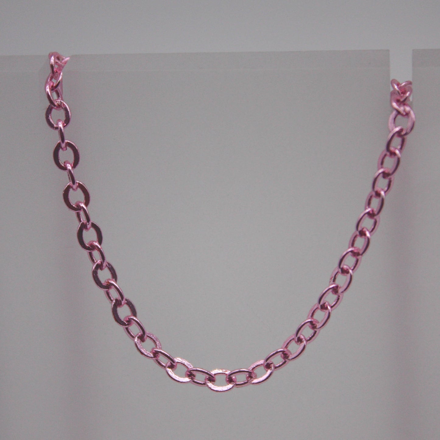 3 Ft Non Tarnish Flat Cable Chain Bulk - Pink Copper Plated Flat Cable Chain - 3.4x2.8mm SOLDERED Link - Anti Tarnish Free - AT3428F