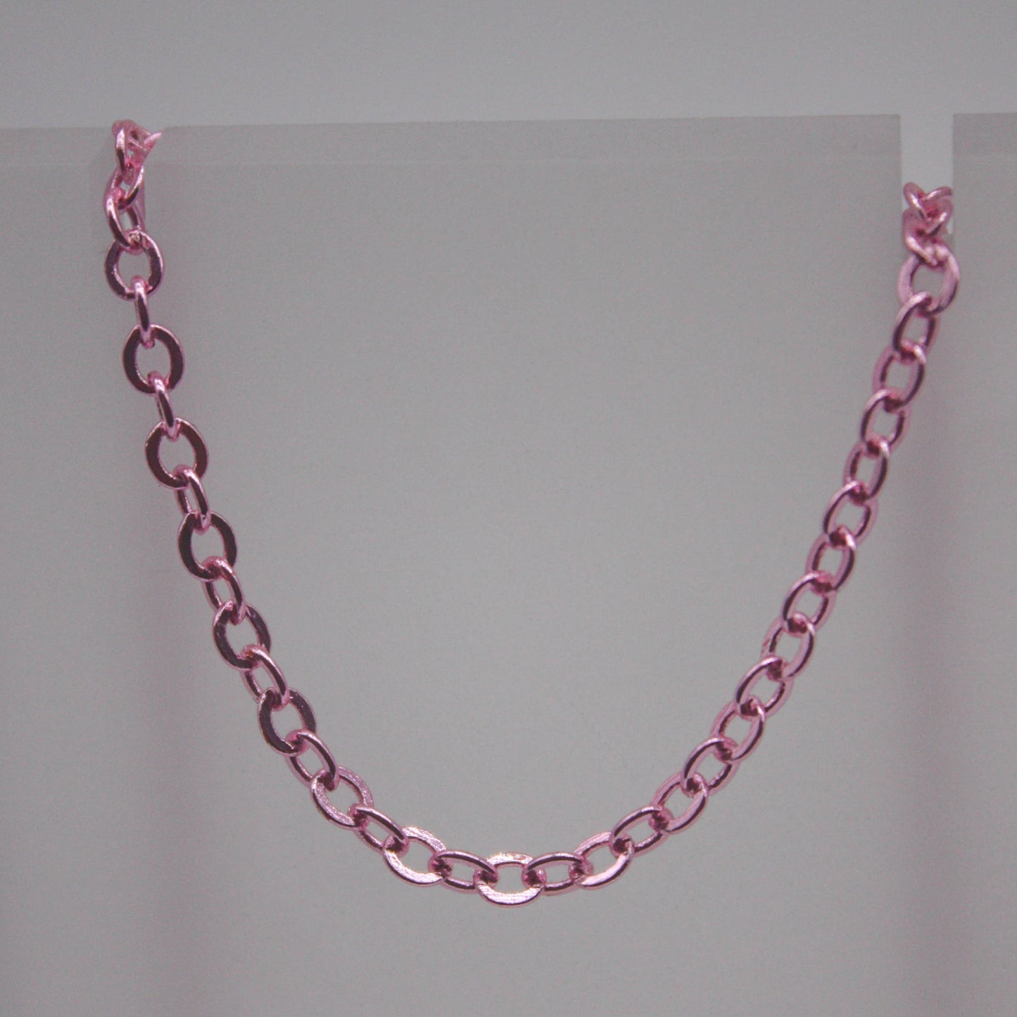 32 Ft Non Tarnish Flat Cable Chain Bulk - Pink Copper Plated Flat Cable Chain - 3.4x2.8mm SOLDERED Link - Anti Tarnish Free - AT3428F
