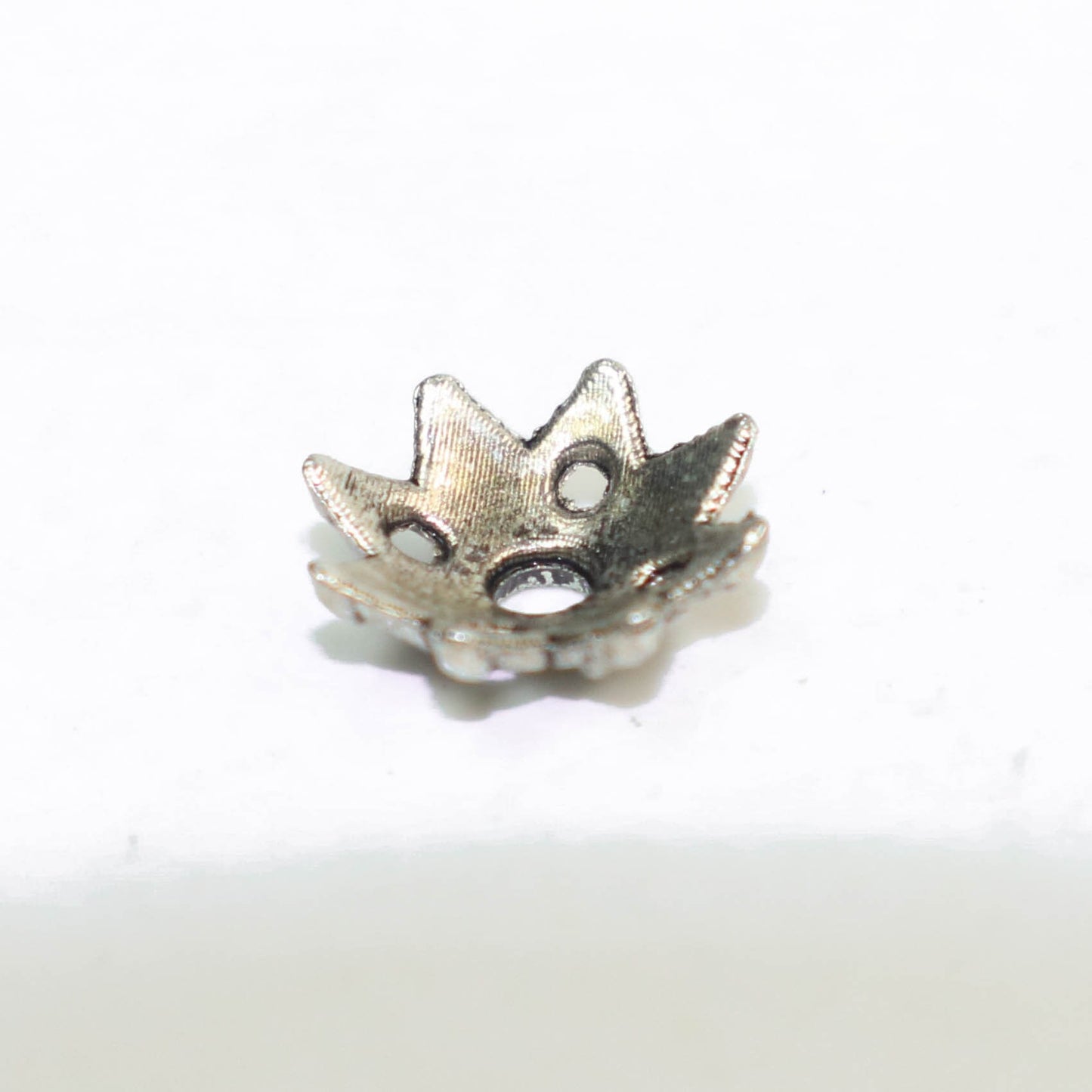 50 Bead Caps - 9mm Width - Antique Silver Alloy Leaf Flower Bead Cap