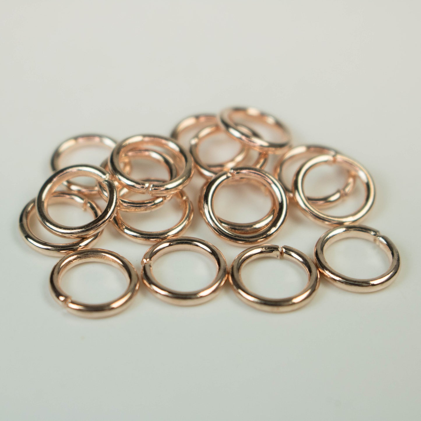 Rose Gold Jump Ring Bulk Open Link - 8mm - 100 Pcs - 1.2mm 16G 16 Gauge Thickness - Round Jewelry Finding Making Connector Jumpring 12x8mm