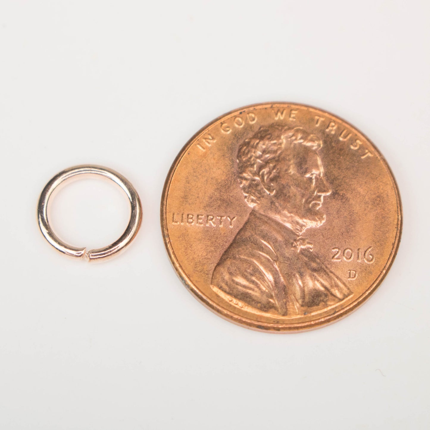 Rose Gold Jump Ring Bulk Open Link - 8mm - 100 Pcs - 1.2mm 16G 16 Gauge Thickness - Round Jewelry Finding Making Connector Jumpring 12x8mm