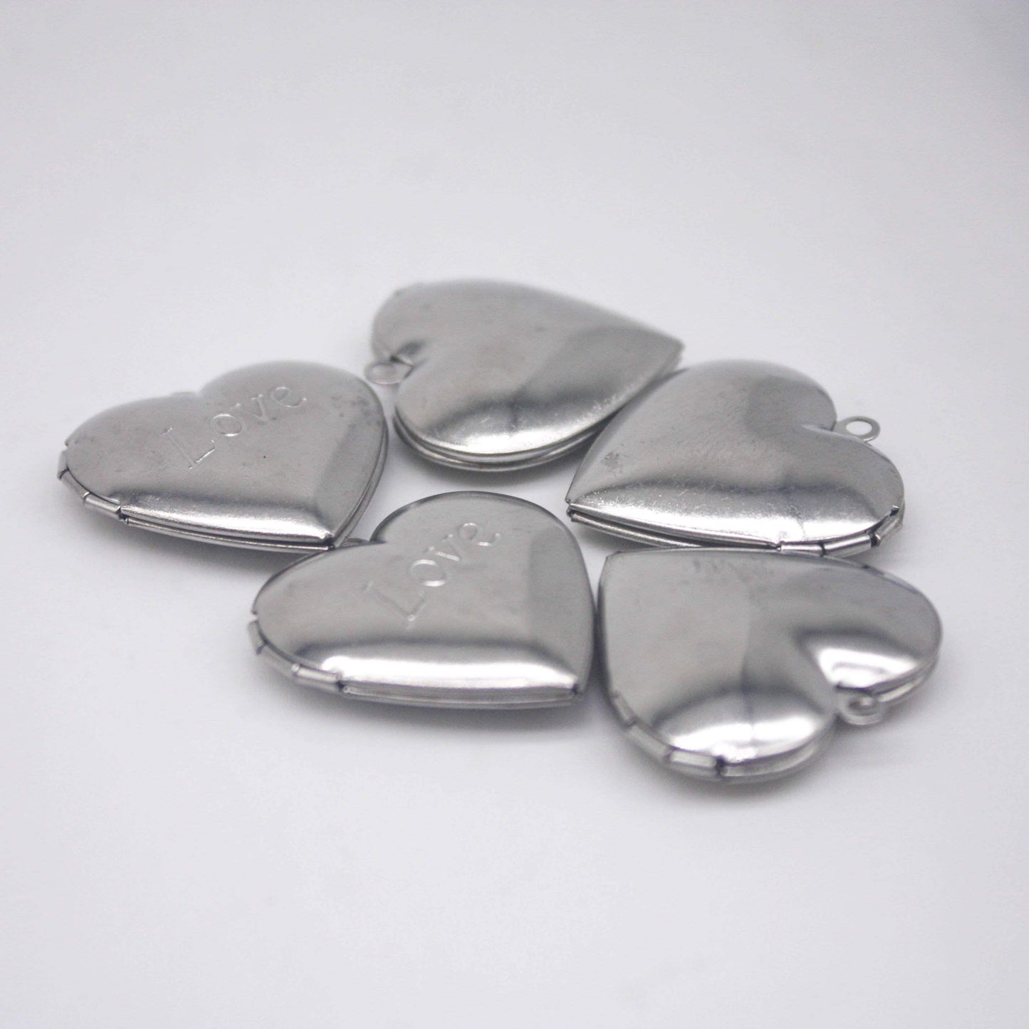 1/5/10/25 pcs STAINLESS STEEL "Love" Heart Locket Pendant Charm - 29x29mm 6.8mm thickness - Pendant Charm - Ship from California USA