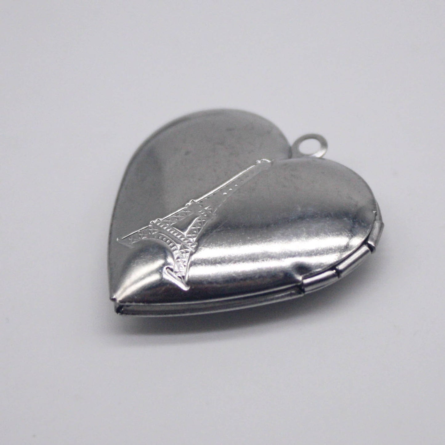 1/5/10/25 pcs STAINLESS STEEL "Eiffel Tower" & "TE_AMO" Heart Locket Pendant Charm - 29x29mm 6.8mm thickness - Pendant Charm