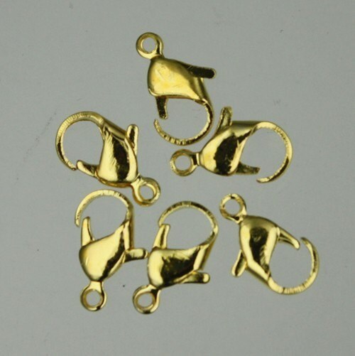50 pcs of Gold Plated over iron lobster claw clasp 12mm - LOB12I