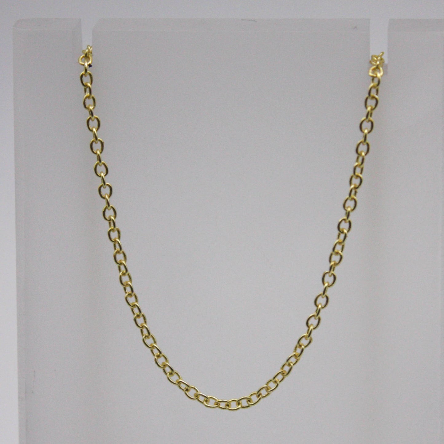 300 Ft. Non Tarnish Soldered Cable Chain - 18K Gold Plated Plain Cable Chain - 2.0x1.4mm Anti Tarnish Free Resistant Cable Chain - AT2014S